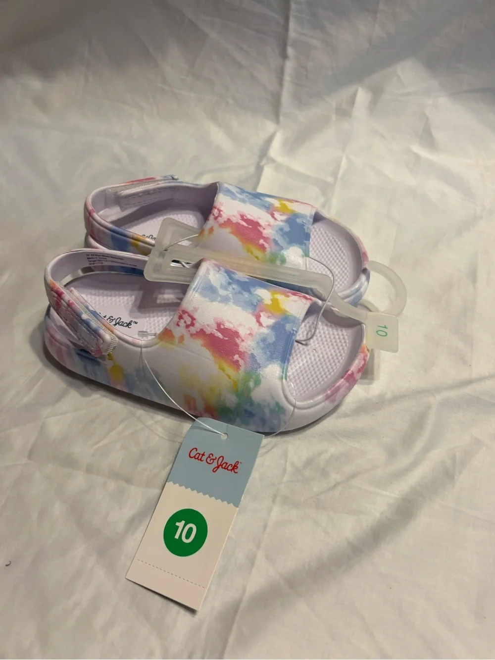 Cat & Jack Pastel Tie-Dye Slide Sandals - Pink, Blue, Yellow, Green
